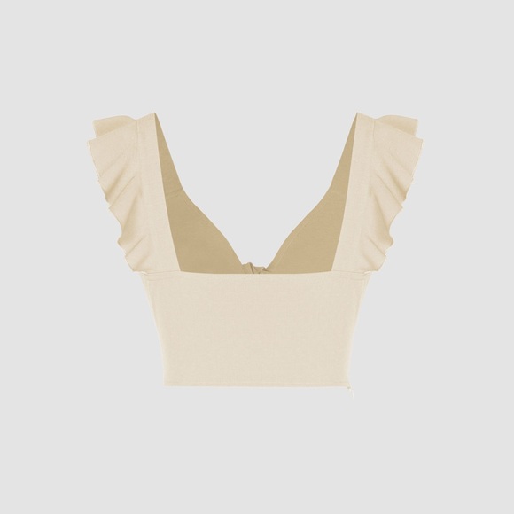 RUFFLED KNOTTED CROP TOP - Picture 2 of 8